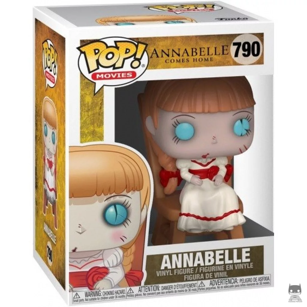 Figurine Funko POP Annabelle sur une chaise avec boîte