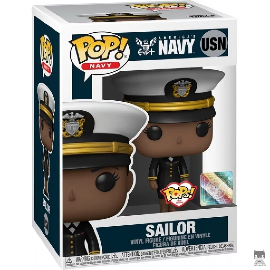 Figurine Funko POP Marin de la Navy Américaine Femme en Tenue de Cérémonie (Afro-Américain) avec boîte