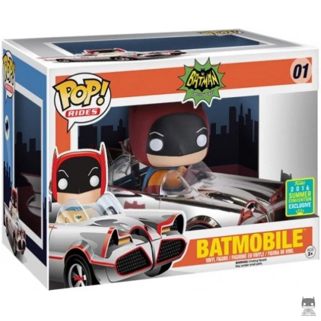 Figurine Funko POP Batman avec Batmobile (Chrome) avec boîte