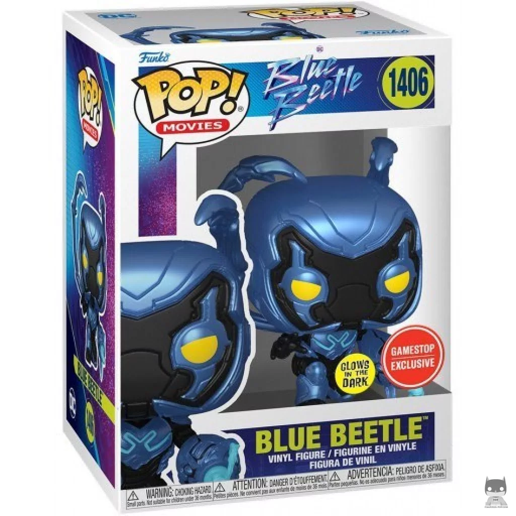 Figurine Funko POP Blue Beetle (Glow in the Dark) avec boîte