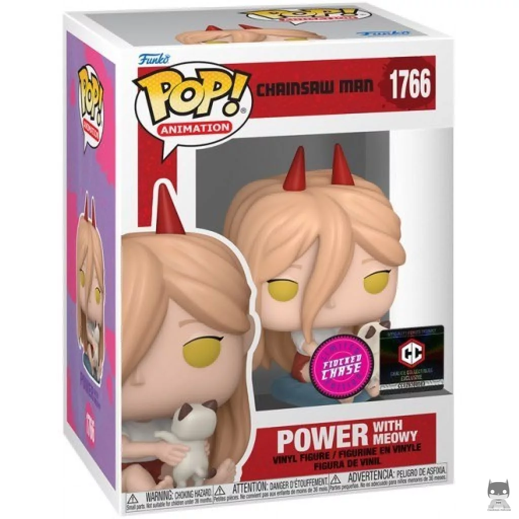 Figurine Funko POP Power avec Meowy (Chase & Flocked) avec boîte