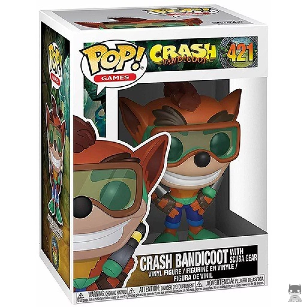 Figurine Funko POP Crash Bandicoot avec équipement de Plongée avec boîte