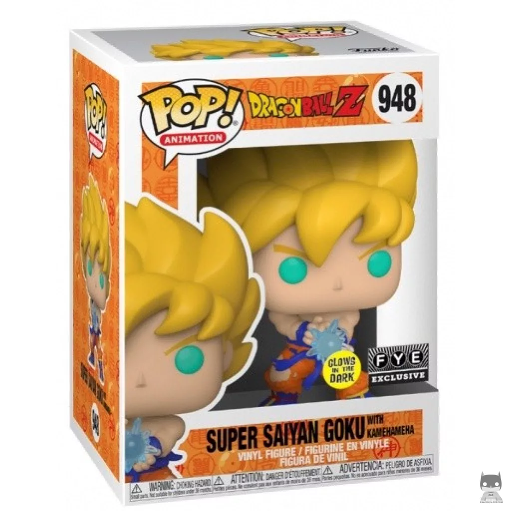 Figurine Funko POP Super Saiyan Goku avec Kamehameha (Glow in the Dark) avec boîte
