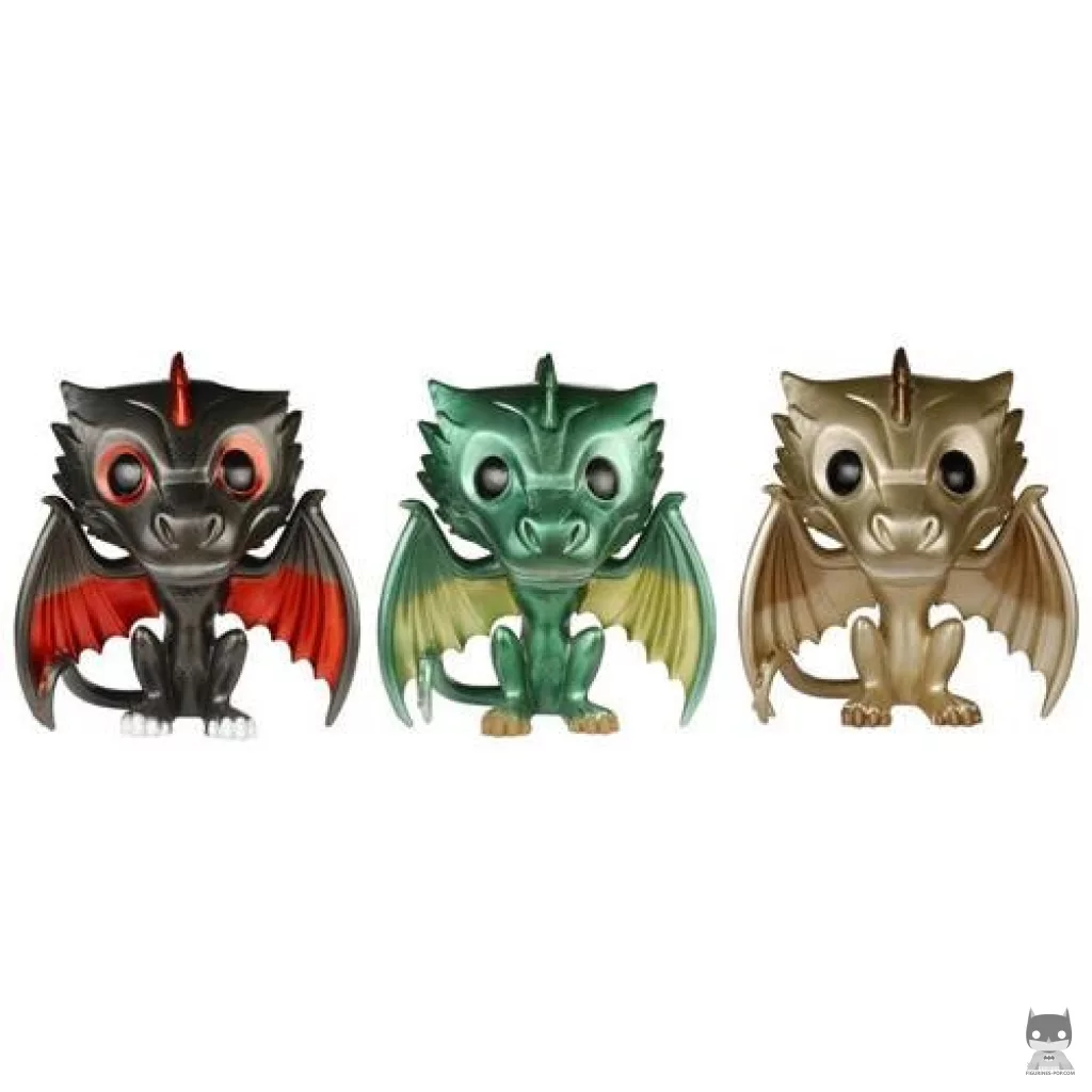 Figurine Funko POP Drogon, Viserion, & Rhaegal (Metallic) (Game of Thrones)