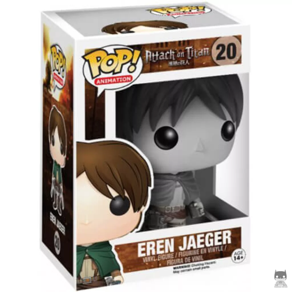 Figurine Funko POP Eren Jaeger Noir & Blanc avec boîte