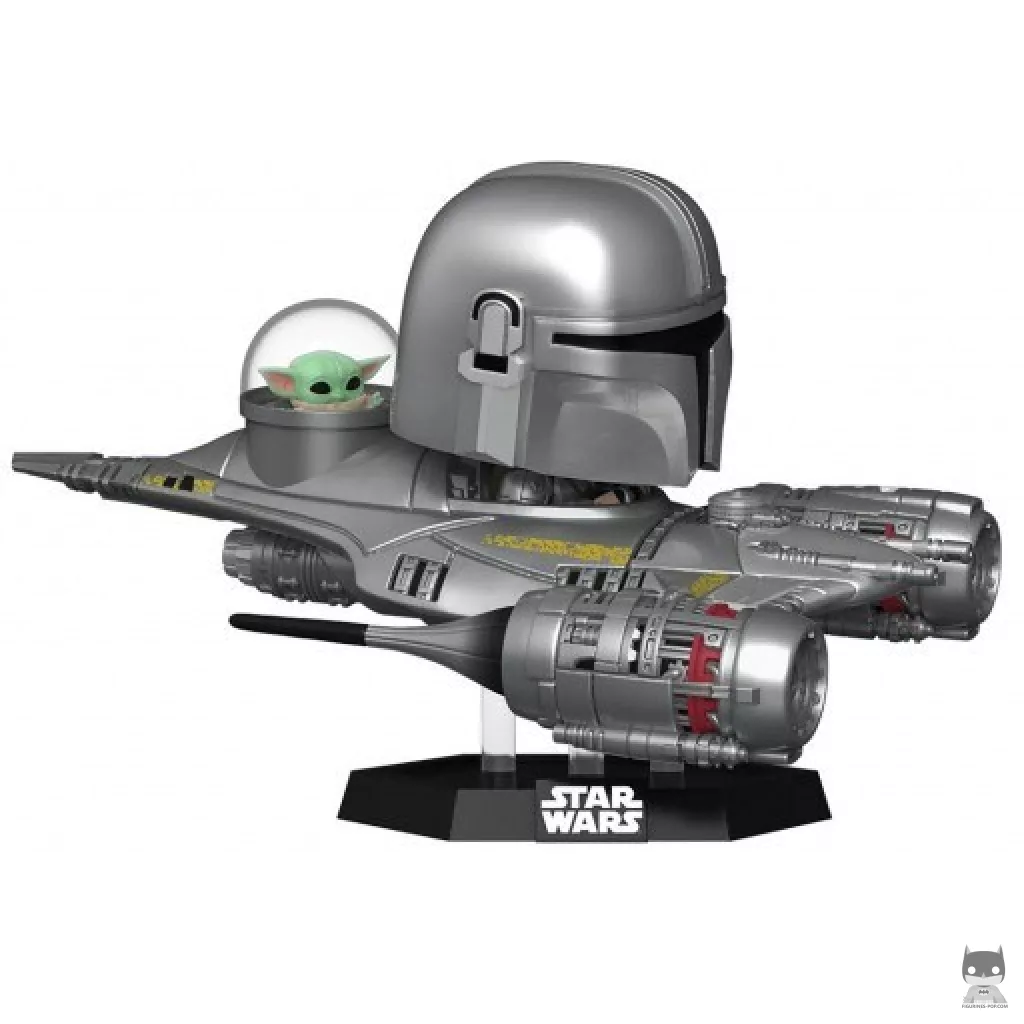 Figurine Funko POP Hyperspace Heroes : Le Mandalorien dans le Chasseur N1 avec Grogu (Le Mandalorien (Star Wars))