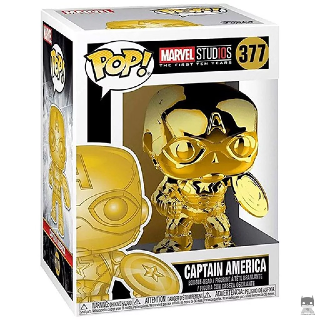 Figurine Funko POP Captain America (Or) avec boîte