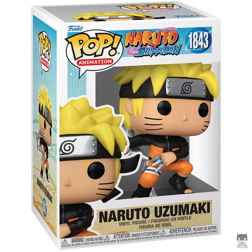 Figurine Funko POP Naruto Uzumaki avec kunai et shuriken avec boîte