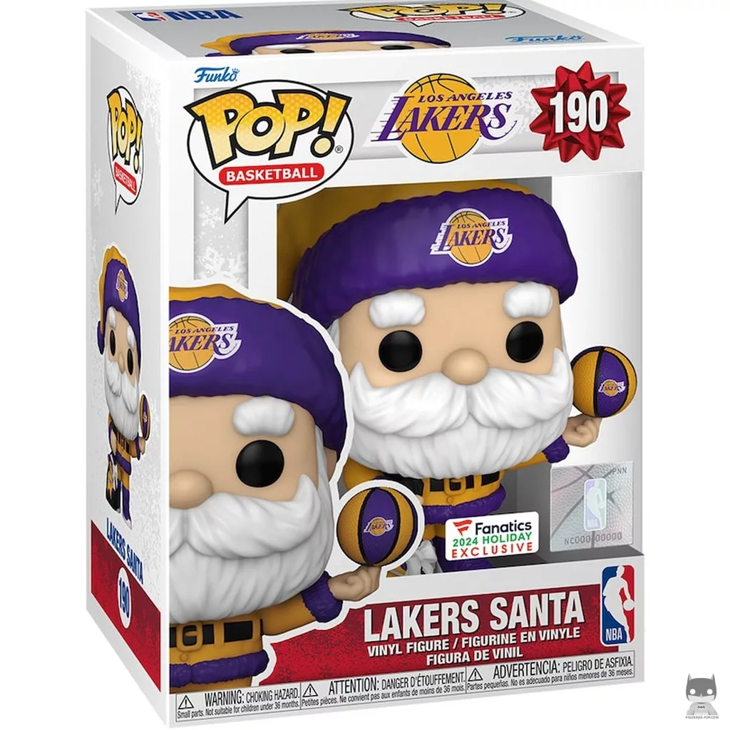 Figurine Funko POP Père Noël Los Angeles Lakers avec boîte