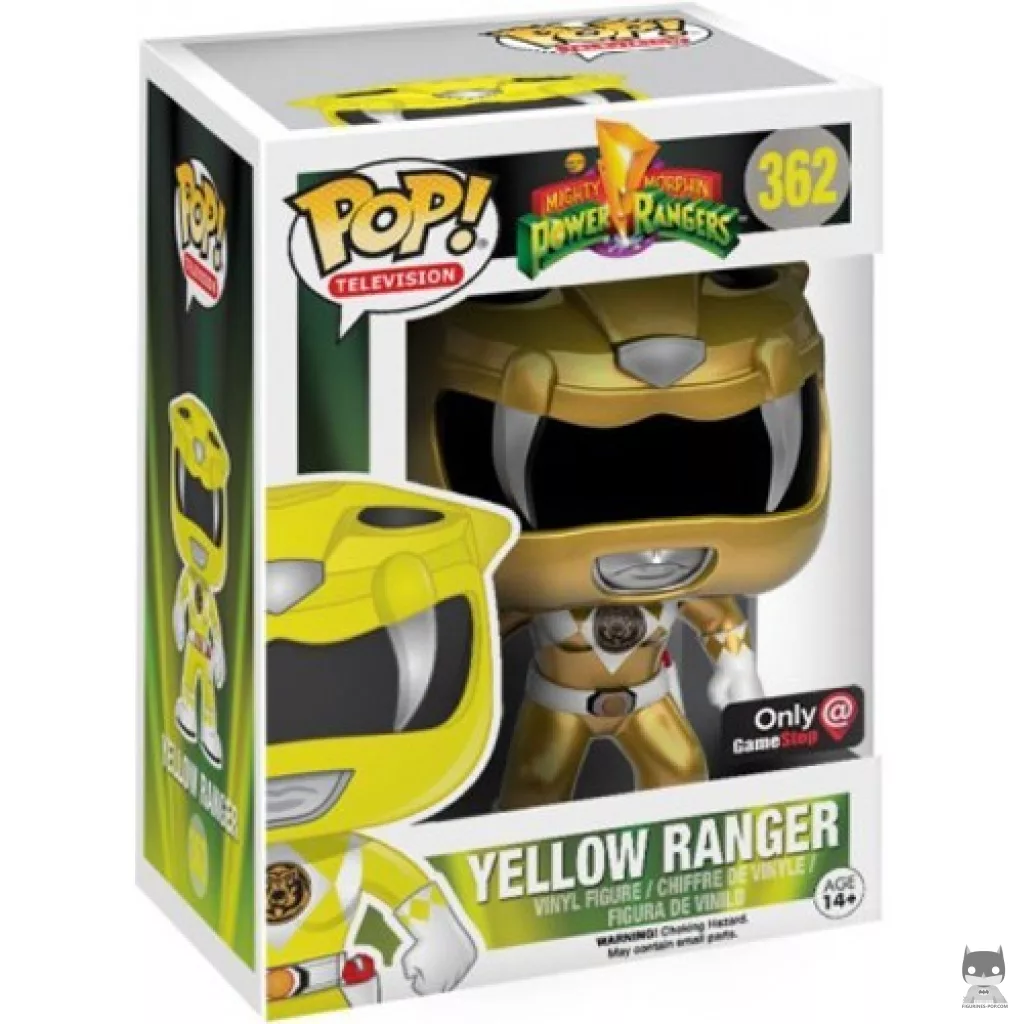 Figurine Funko POP Ranger Jaune (Metallic) avec boîte