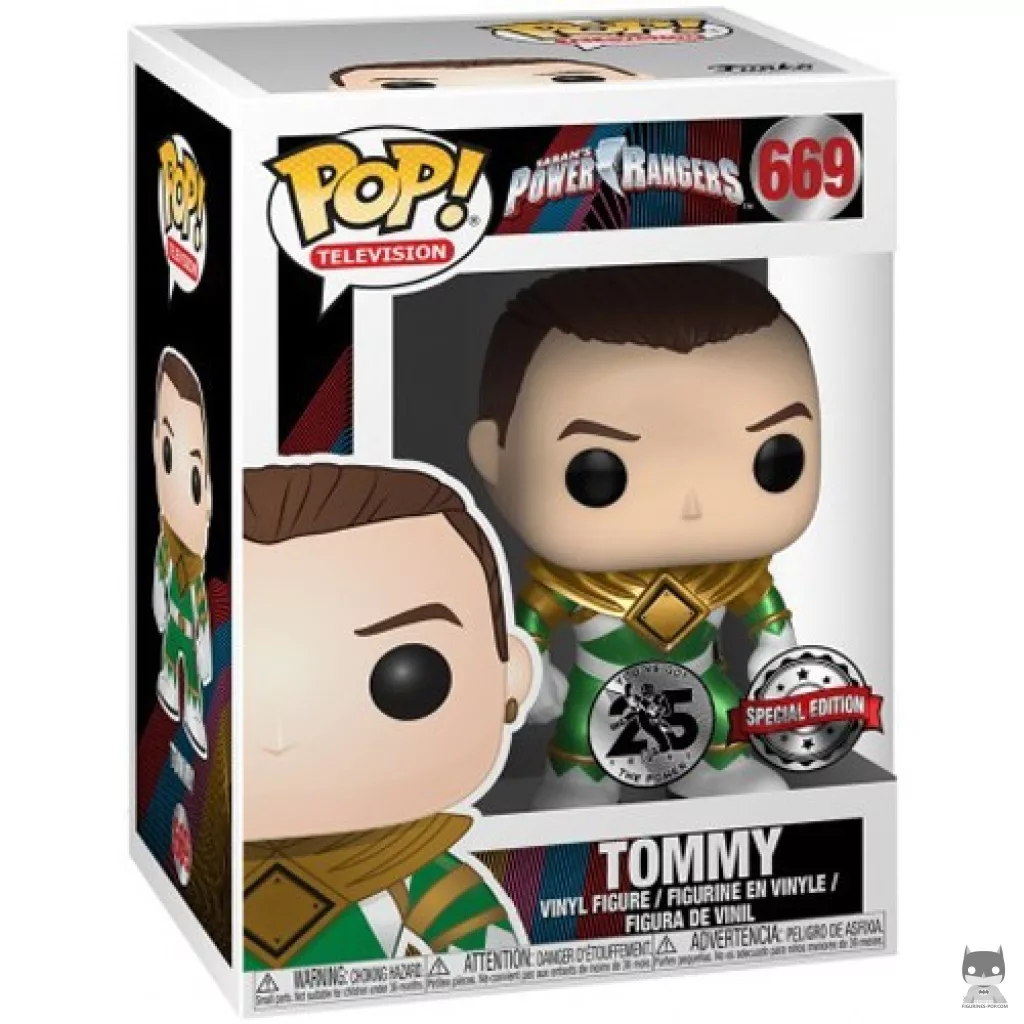Figurine Funko POP Tommy Ranger Vert (sans casque) (Metallic) avec boîte