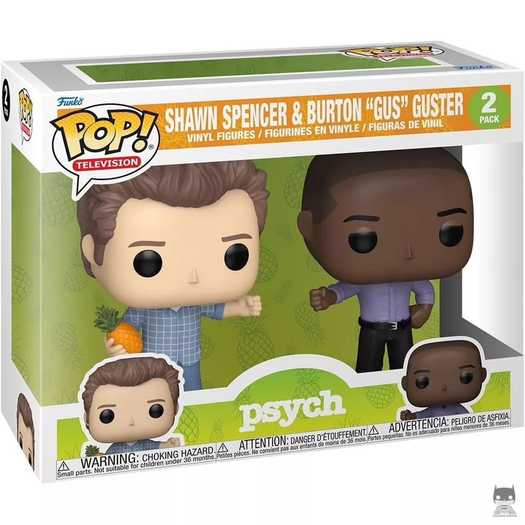 Figurine Funko POP Shawn Spencer & Burton "Gus" Guster avec boîte