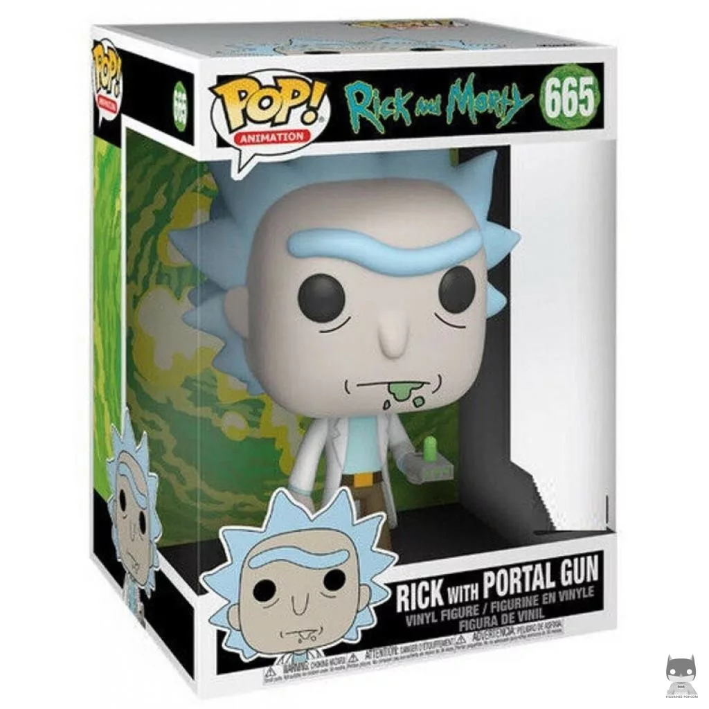 Figurine Funko POP Rick avec Pistolet Portail (Supersized) avec boîte