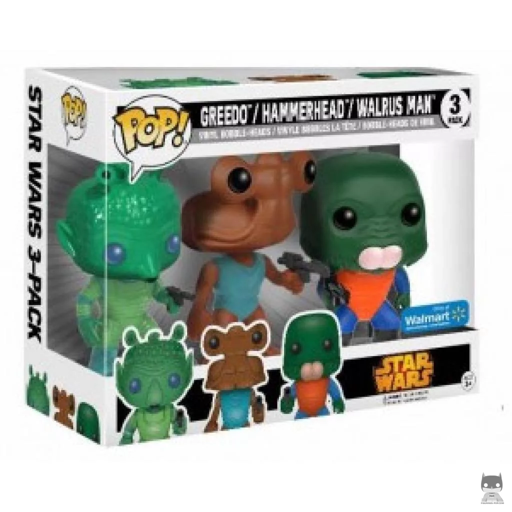 Figurine Funko POP Greedo, Hammerhead & Walrus Man avec boîte