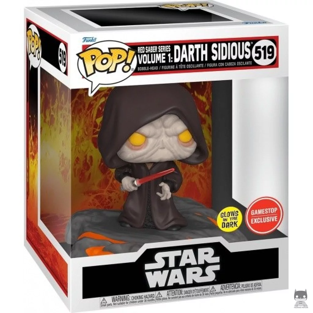 Figurine Funko POP Série Sabre Rouge Volume 1 : Dark Sidious (Glow in the Dark) avec boîte