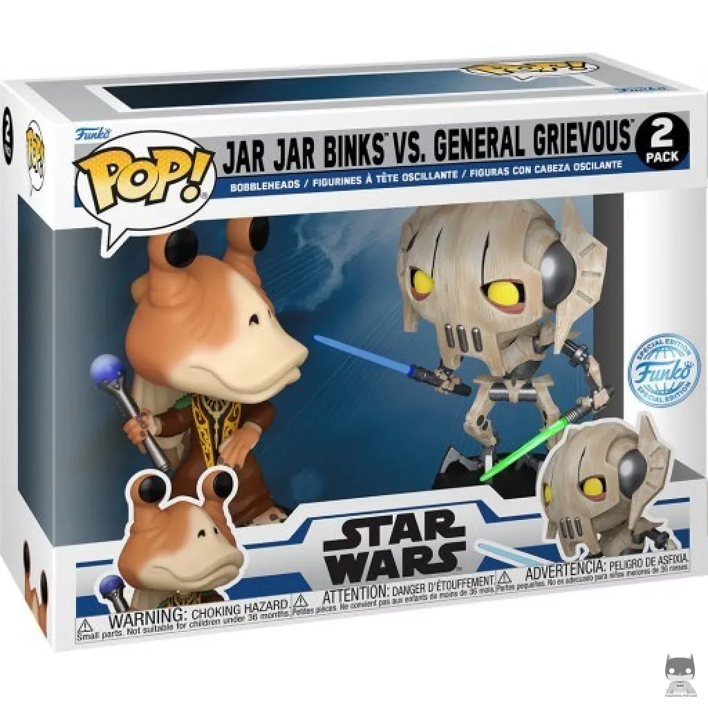 Figurine Funko POP Jar Jar Binks vs Général Grievous avec boîte