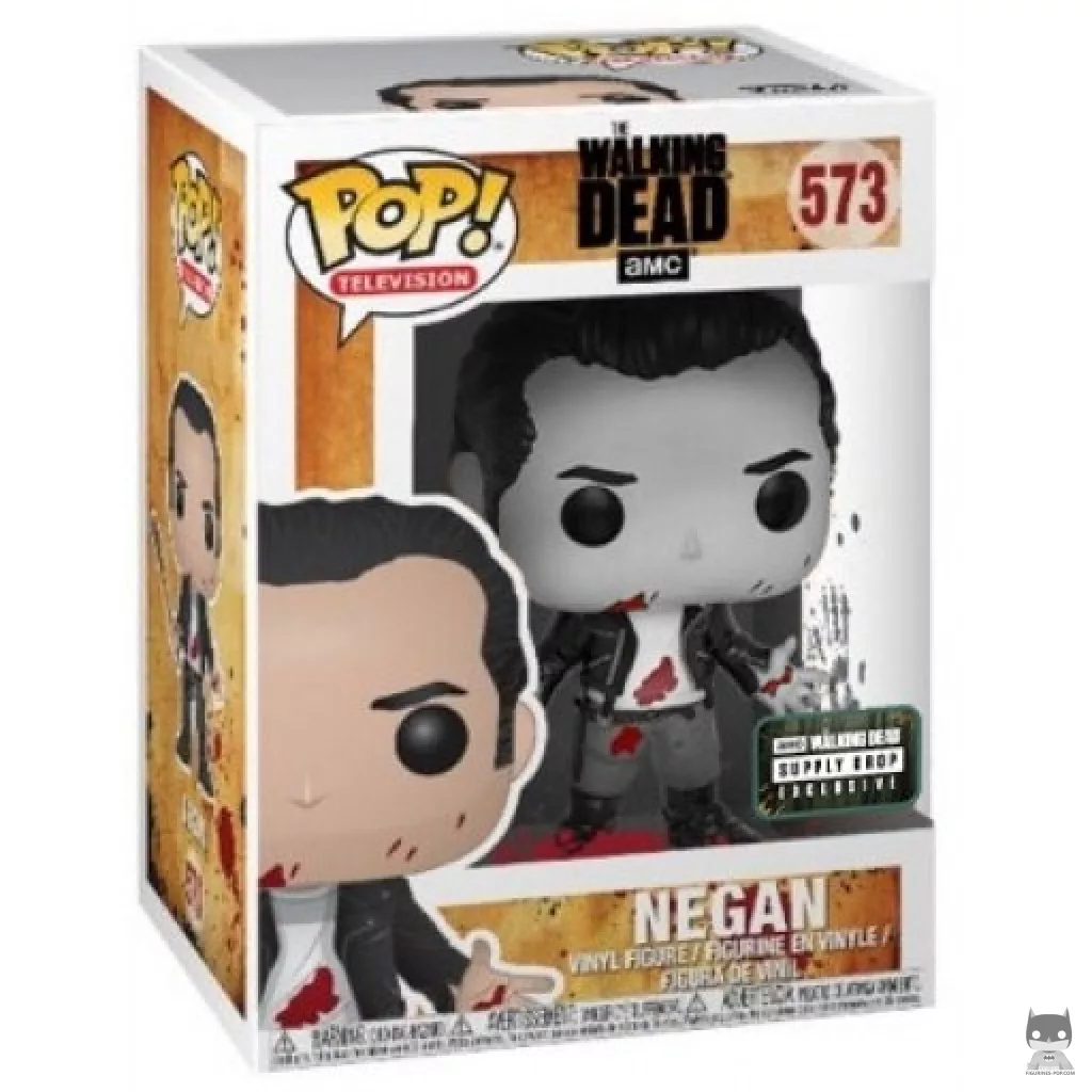 Figurine Funko POP Negan rasé de près (Noir & Blanc) avec boîte