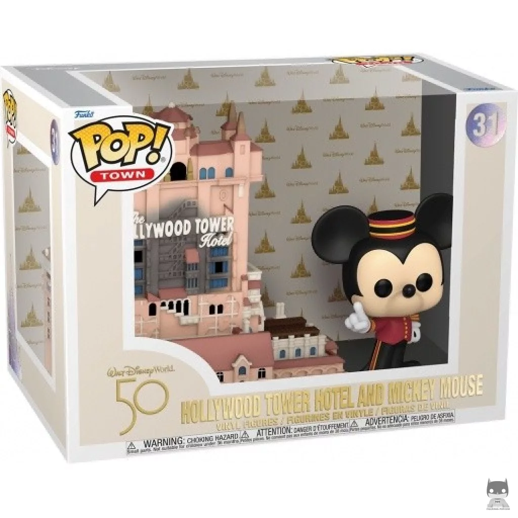Figurine Funko POP Mickey devant l'Hôtel The Hollywood Tower avec boîte