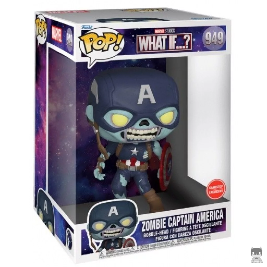 Figurine Funko POP Zombie Captain America (Supersized) avec boîte