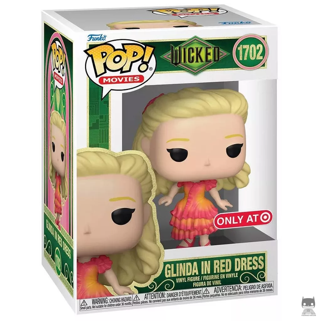 Figurine Funko POP Glinda en robe rouge avec boîte