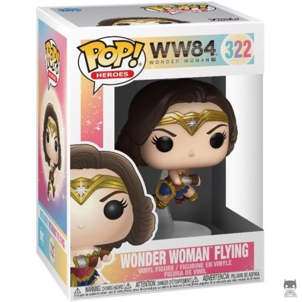 Figurine Funko POP Wonder Woman en vol avec boîte