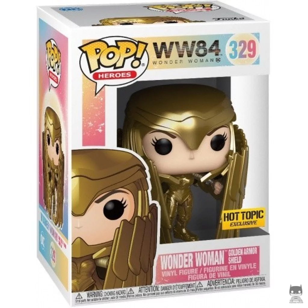 Figurine Funko POP Wonder Woman Armure & Bouclier en Or (Metallic) avec boîte