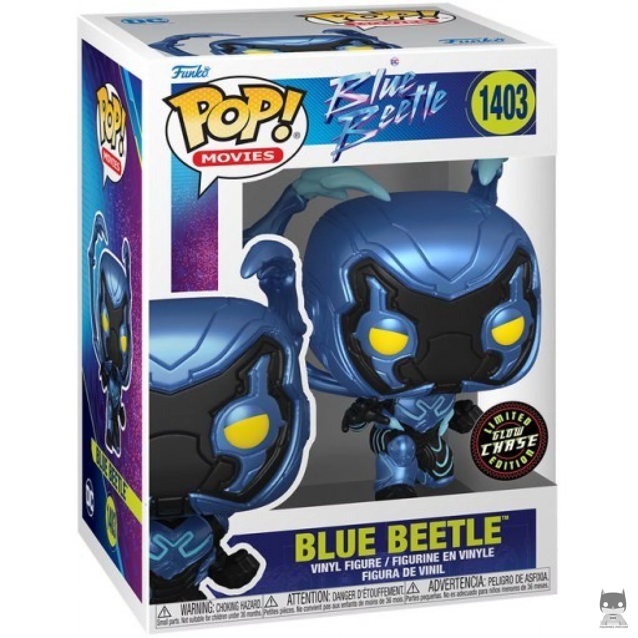 Figurine Funko POP Blue Beetle (Chase & Glow in the Dark) avec boîte