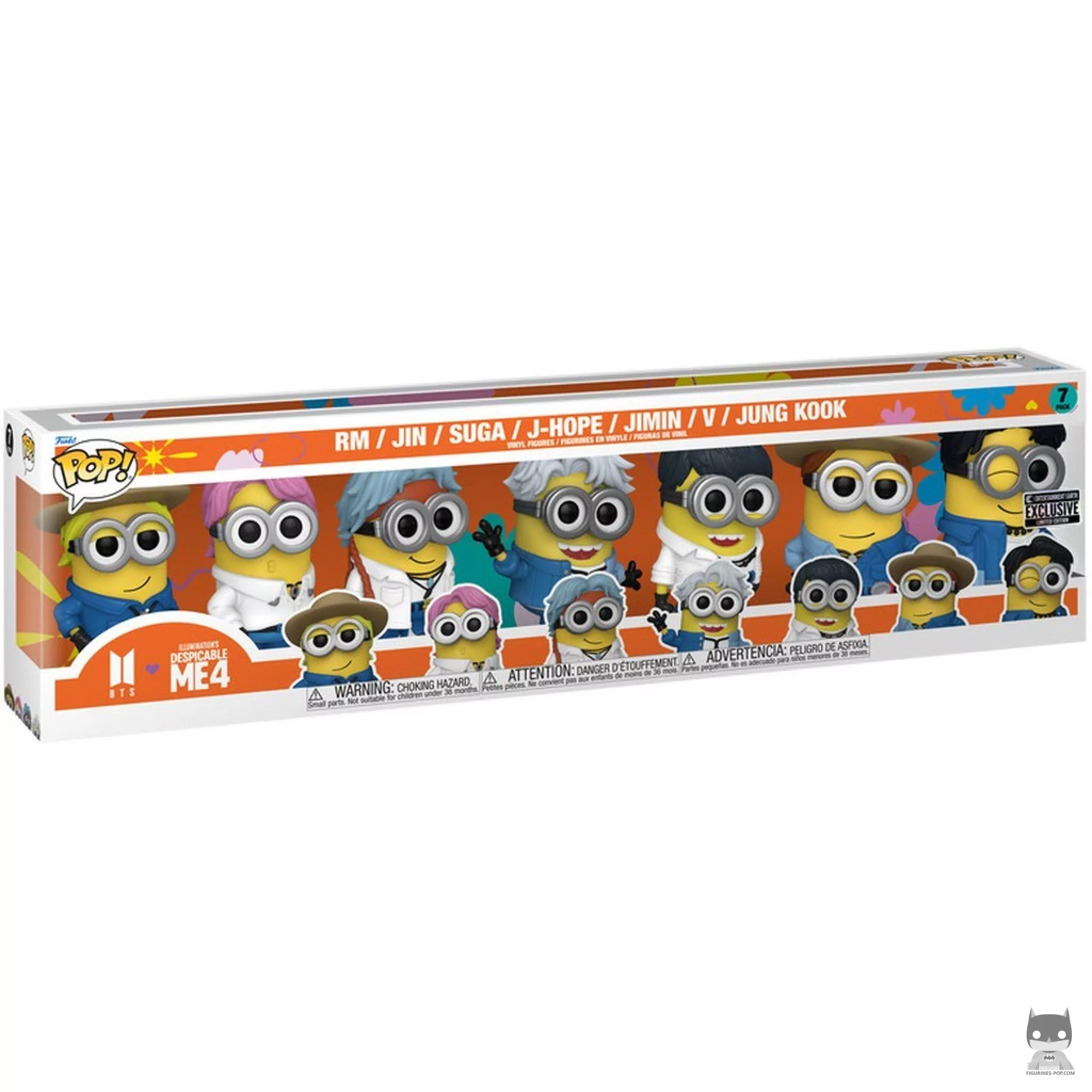 Figurine Funko POP BTS x Minions 7-Pack avec boîte