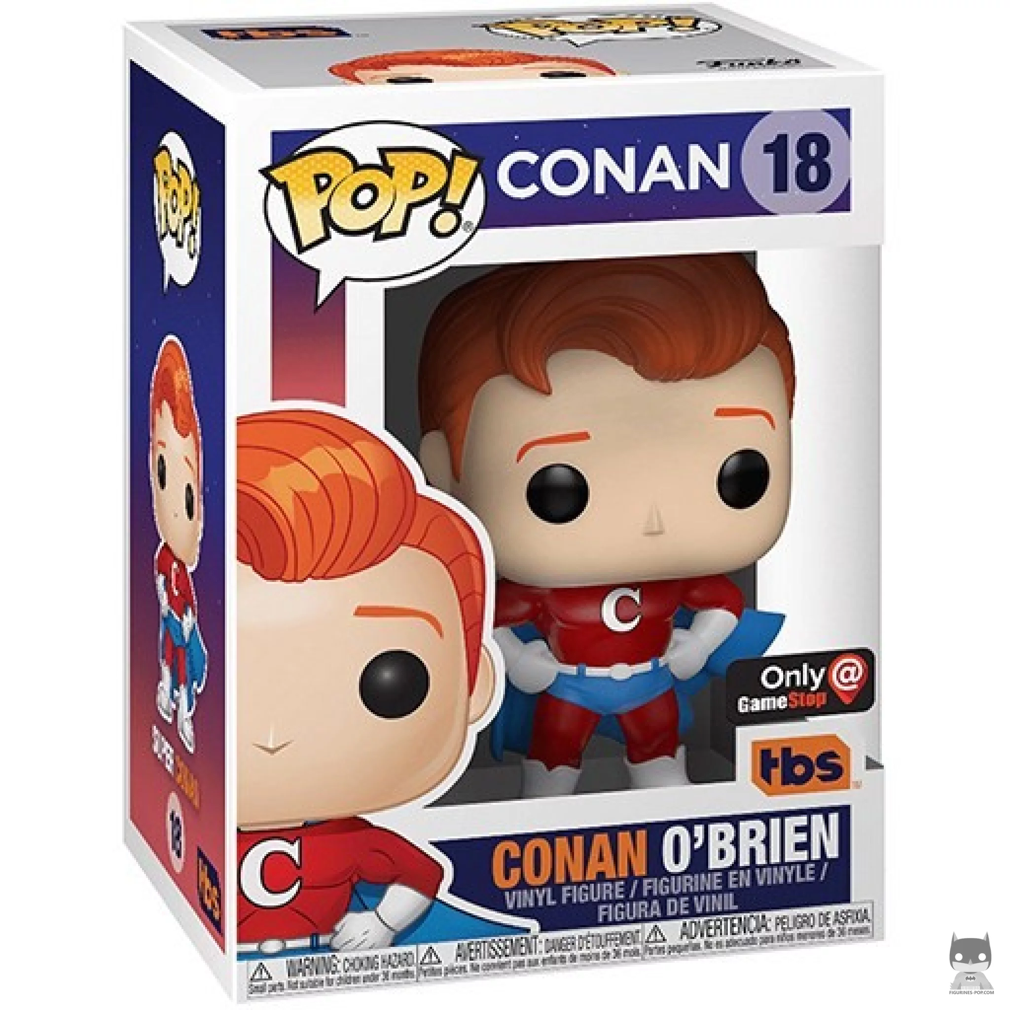 Figurine Funko POP Conan O'Brien en Superhero avec boîte