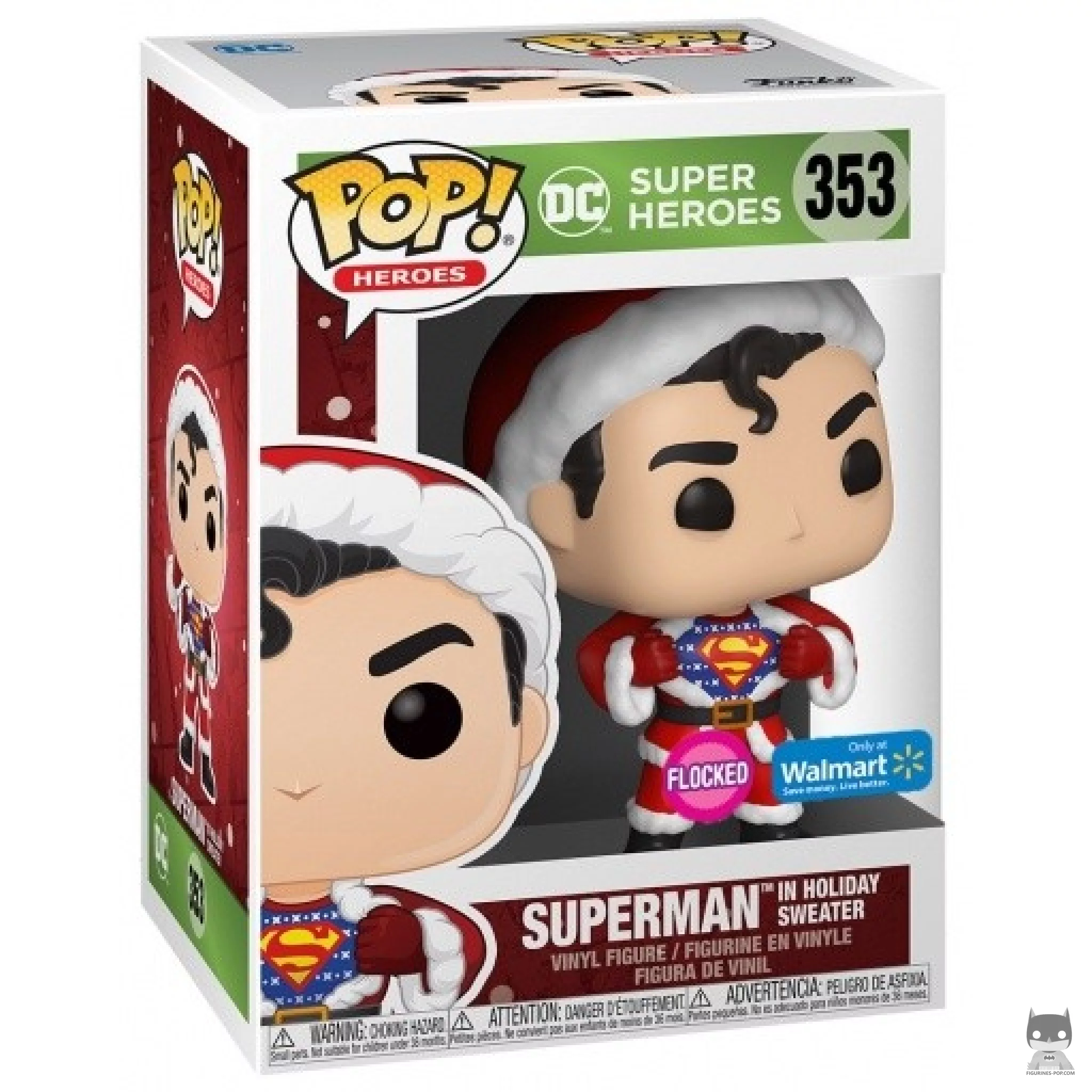 Figurine Funko POP Superman en pull de Noël (Flocked) avec boîte