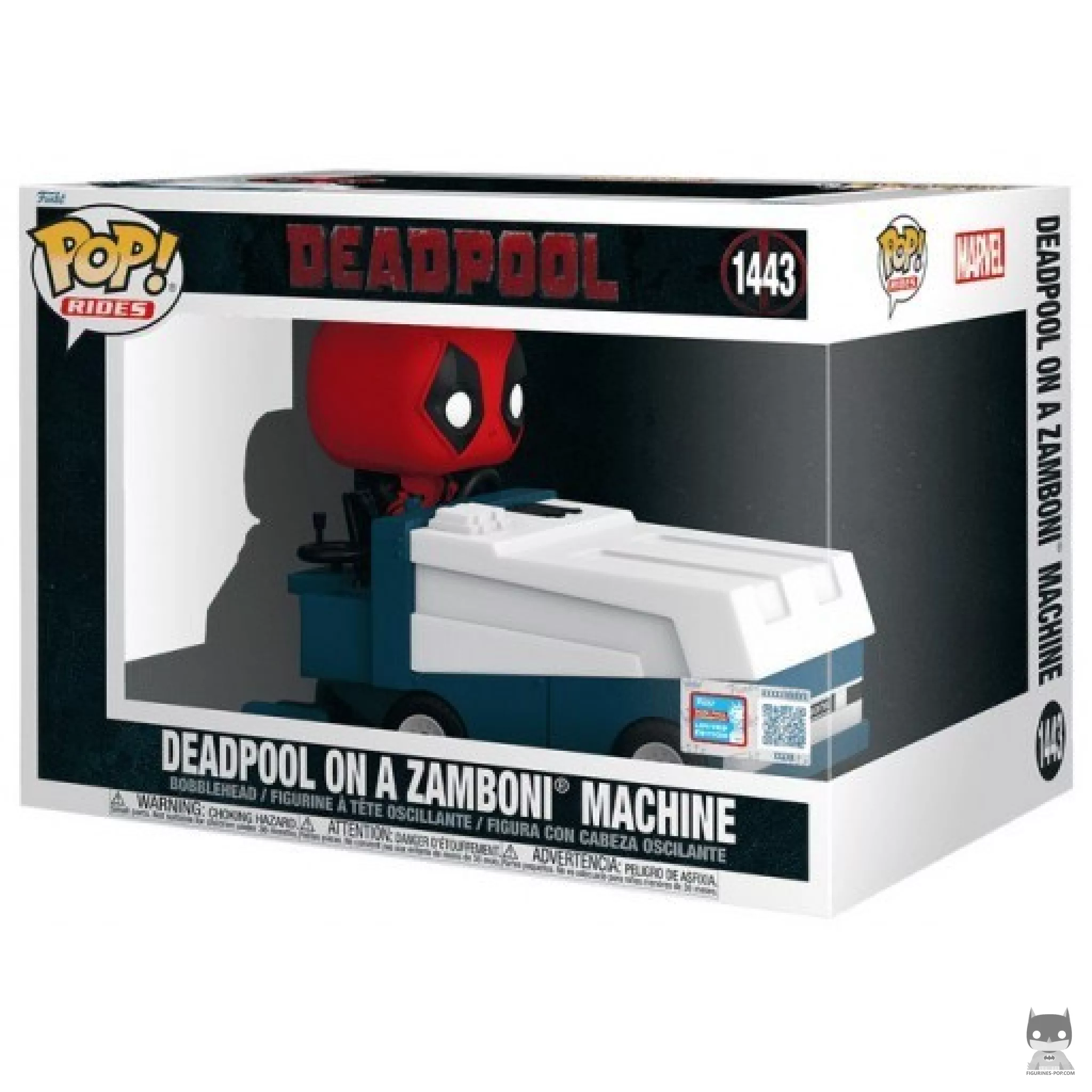 Figurine Funko POP Deadpool sur une Surfaceuse avec boîte