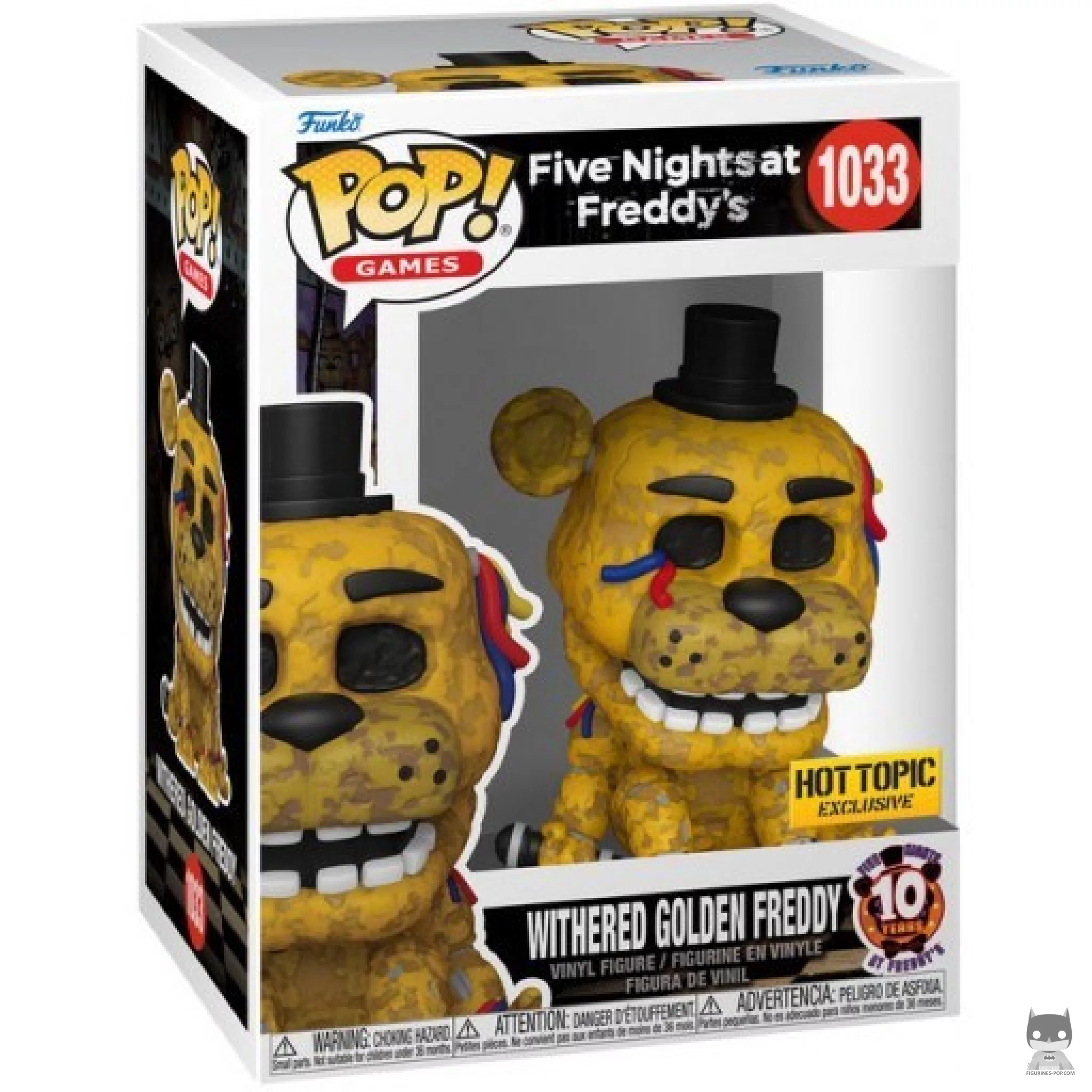 Figurine Funko POP Withered Golden Freddy (10ème Anniversaire) avec boîte