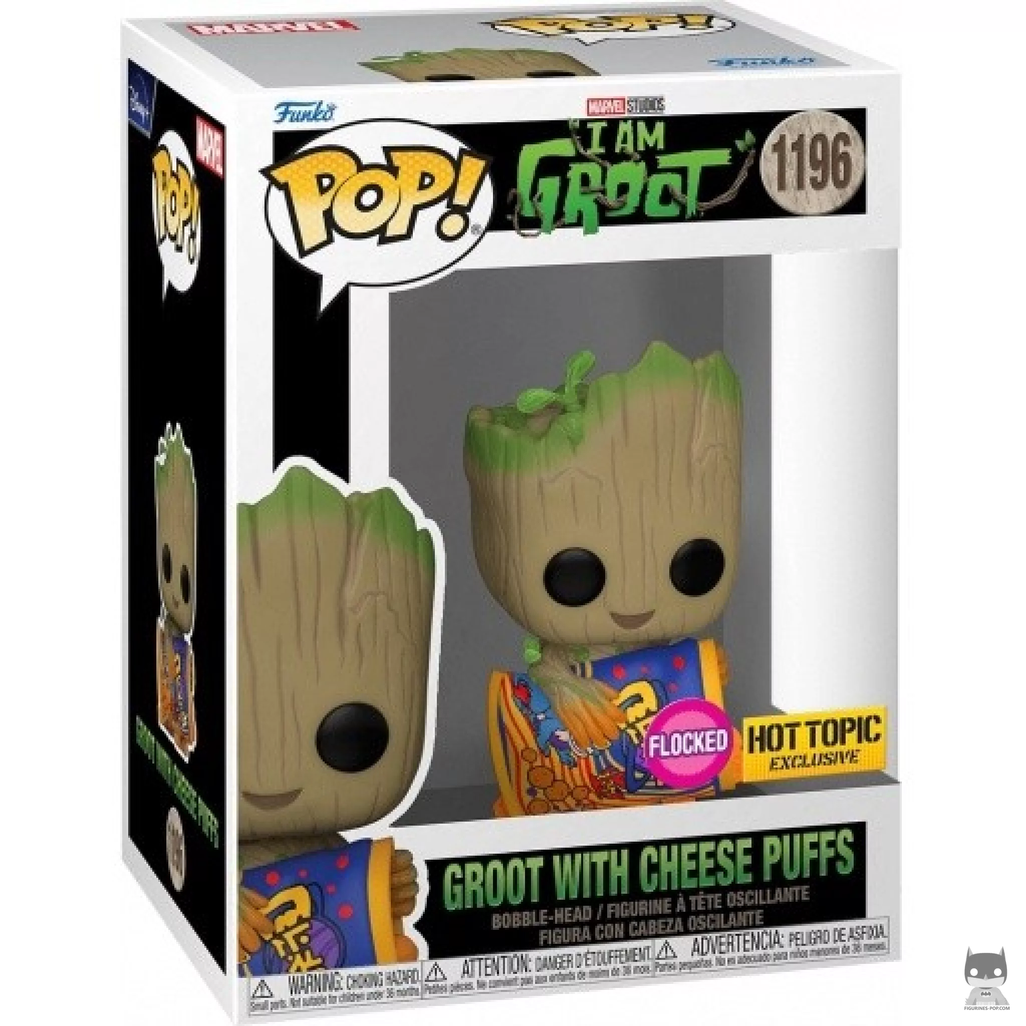 Figurine Funko POP Groot avec Cheese Puffs (Flocked) avec boîte