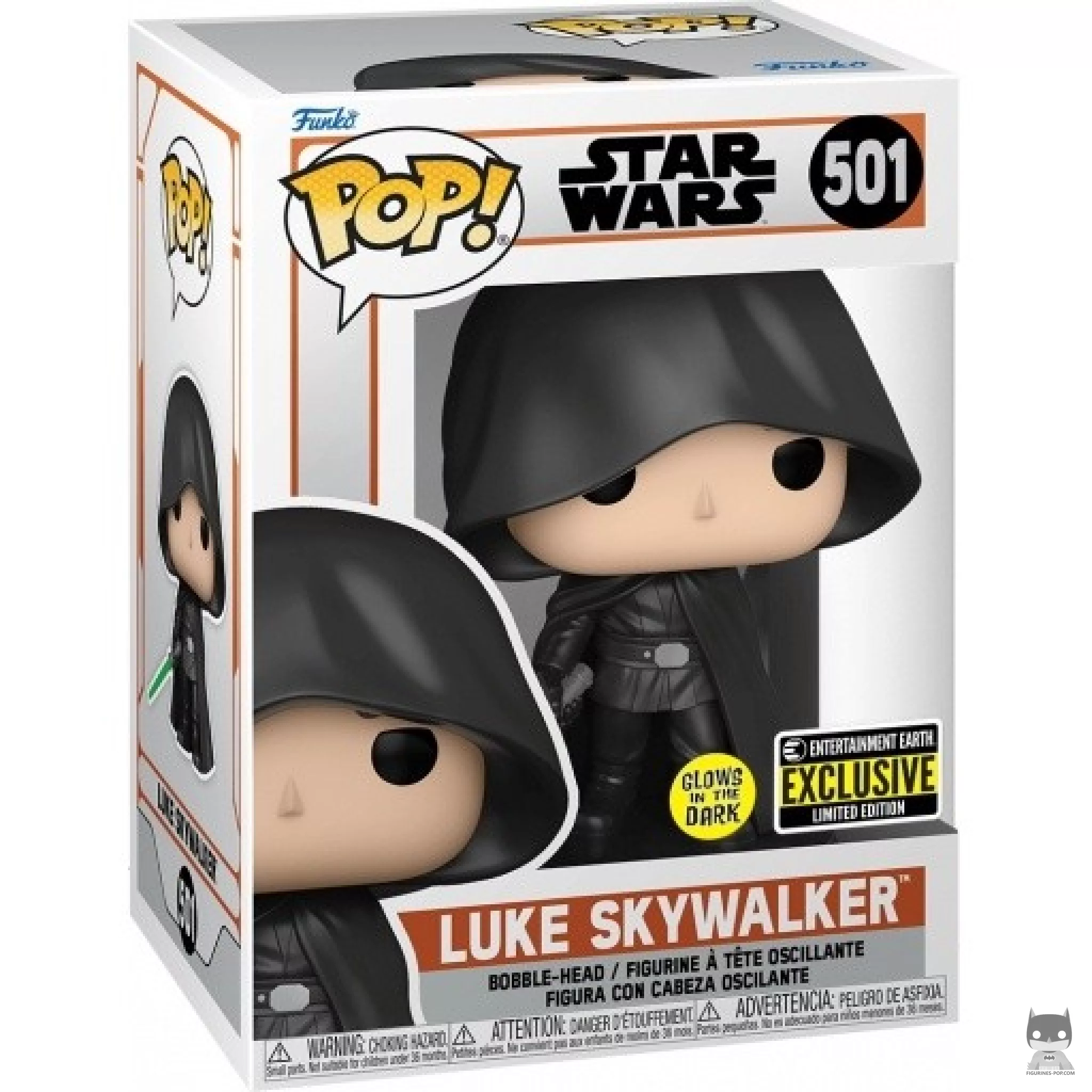 Figurine Funko POP Luke Skywalker (Glow in the Dark) avec boîte