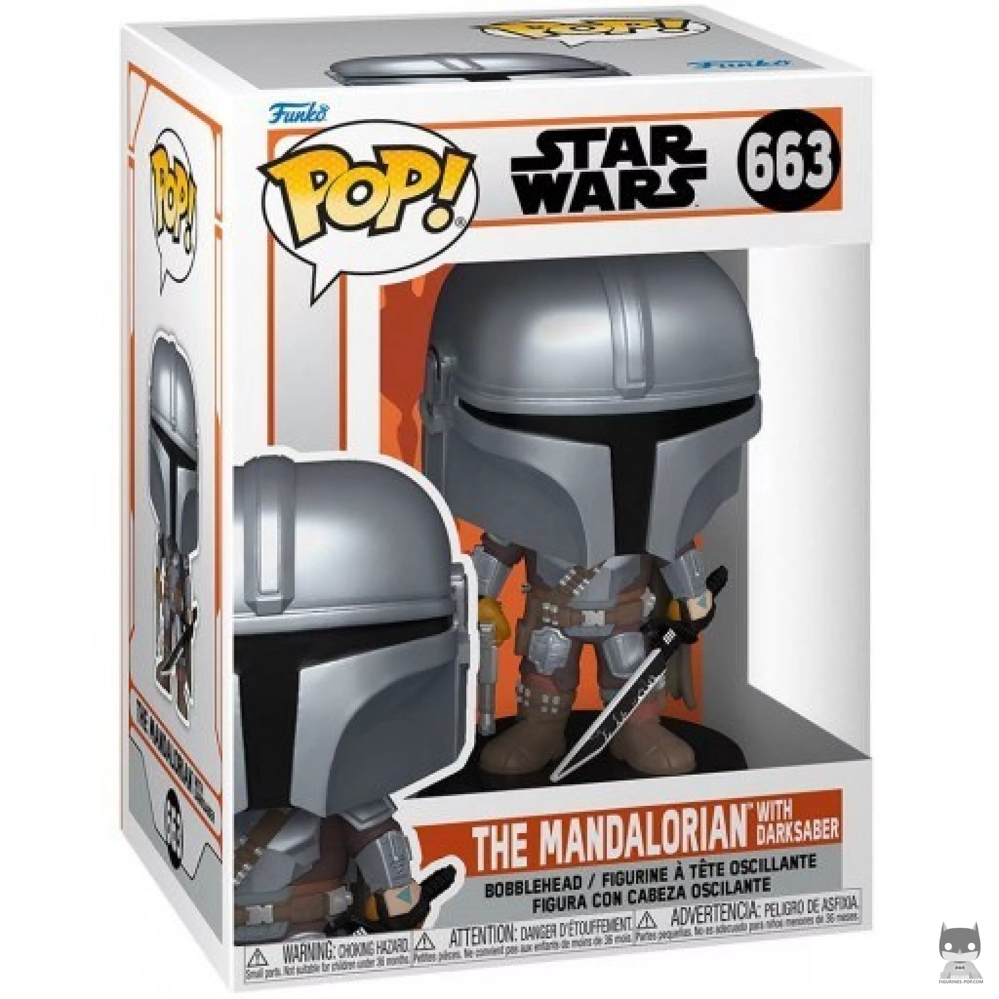 Figurine Funko POP Le Mandalorien avec Le Sabre Noir avec boîte