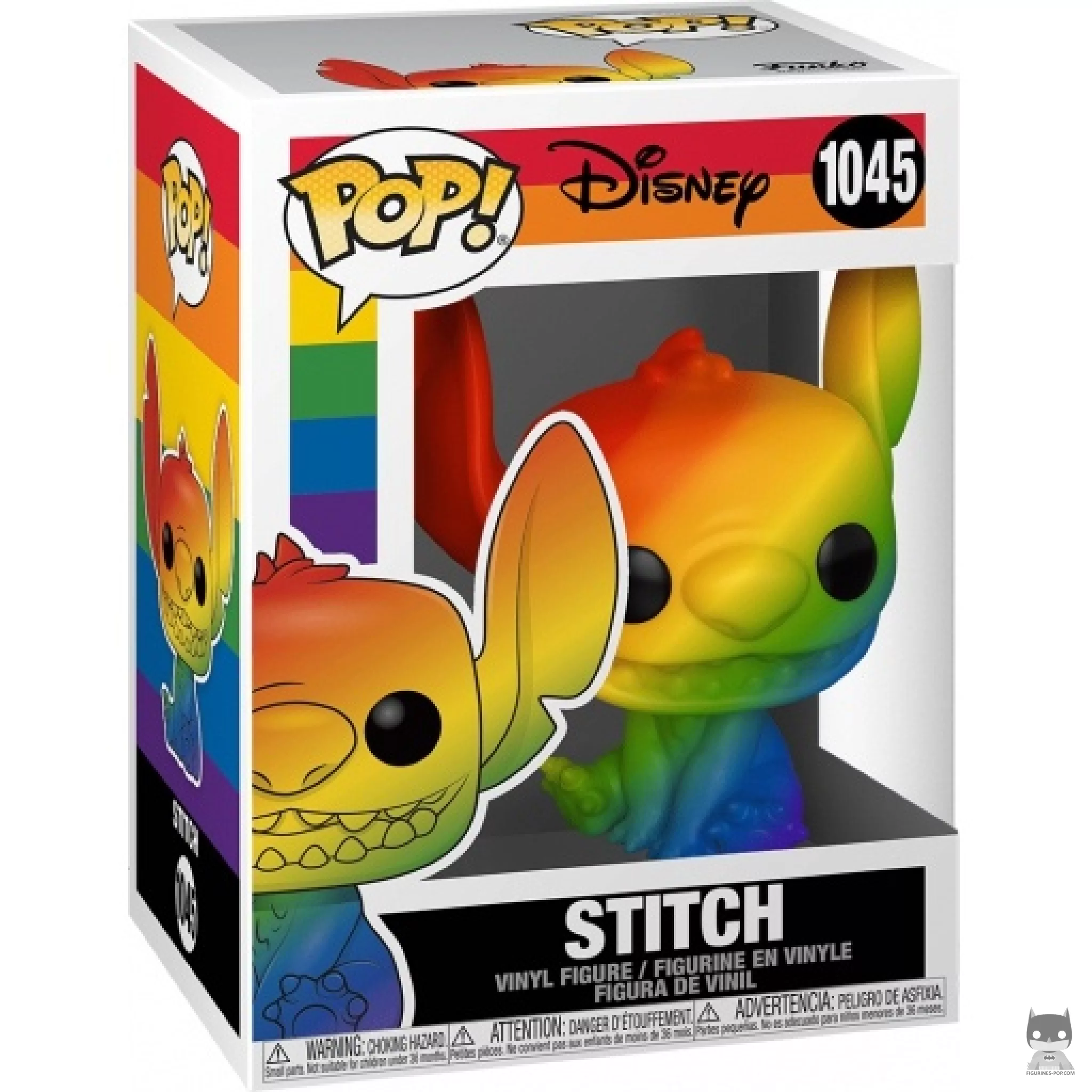 Figurine Funko POP Stitch souriant (Rainbow) avec boîte