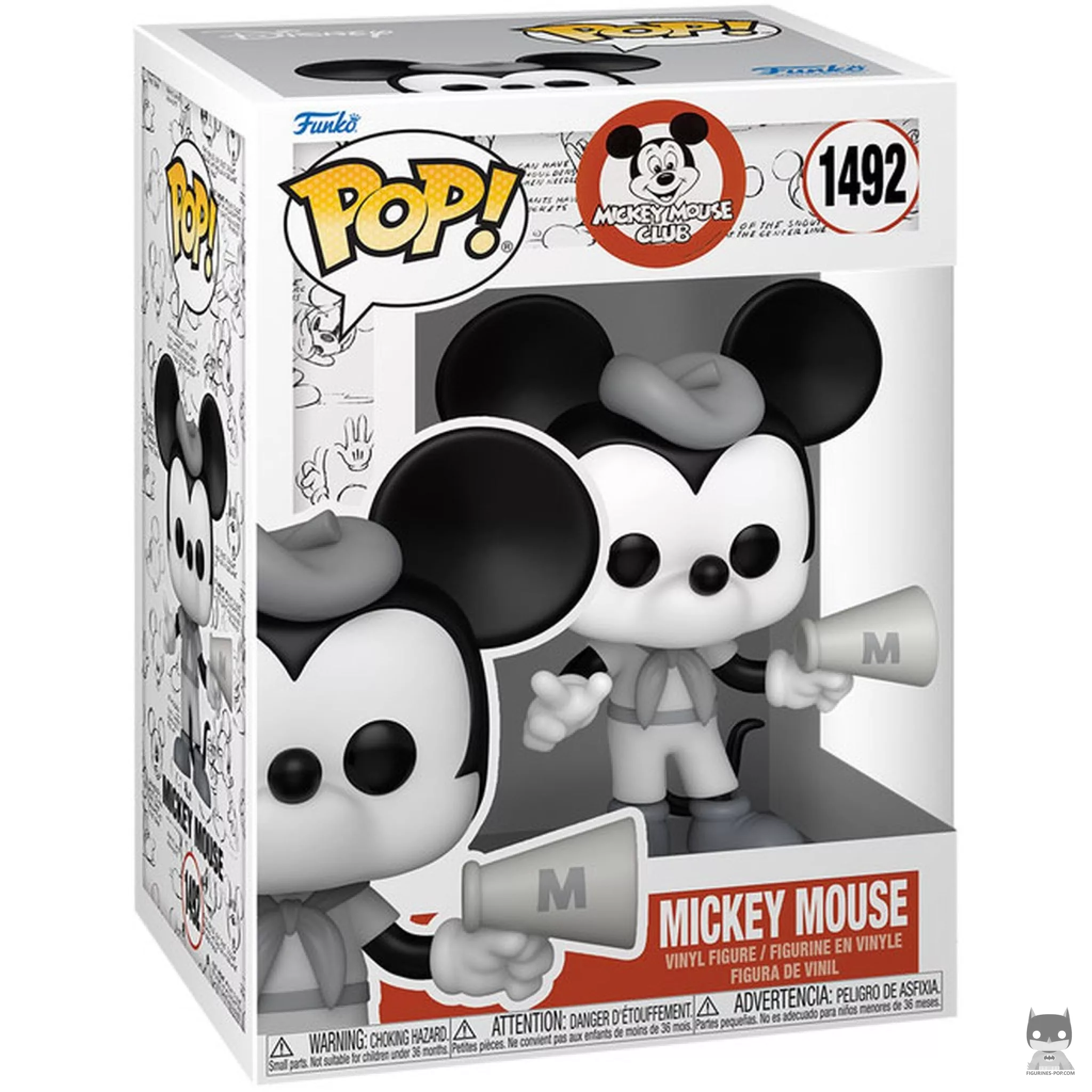 Figurine Funko POP Mickey Mouse Club (noir et blanc) avec boîte