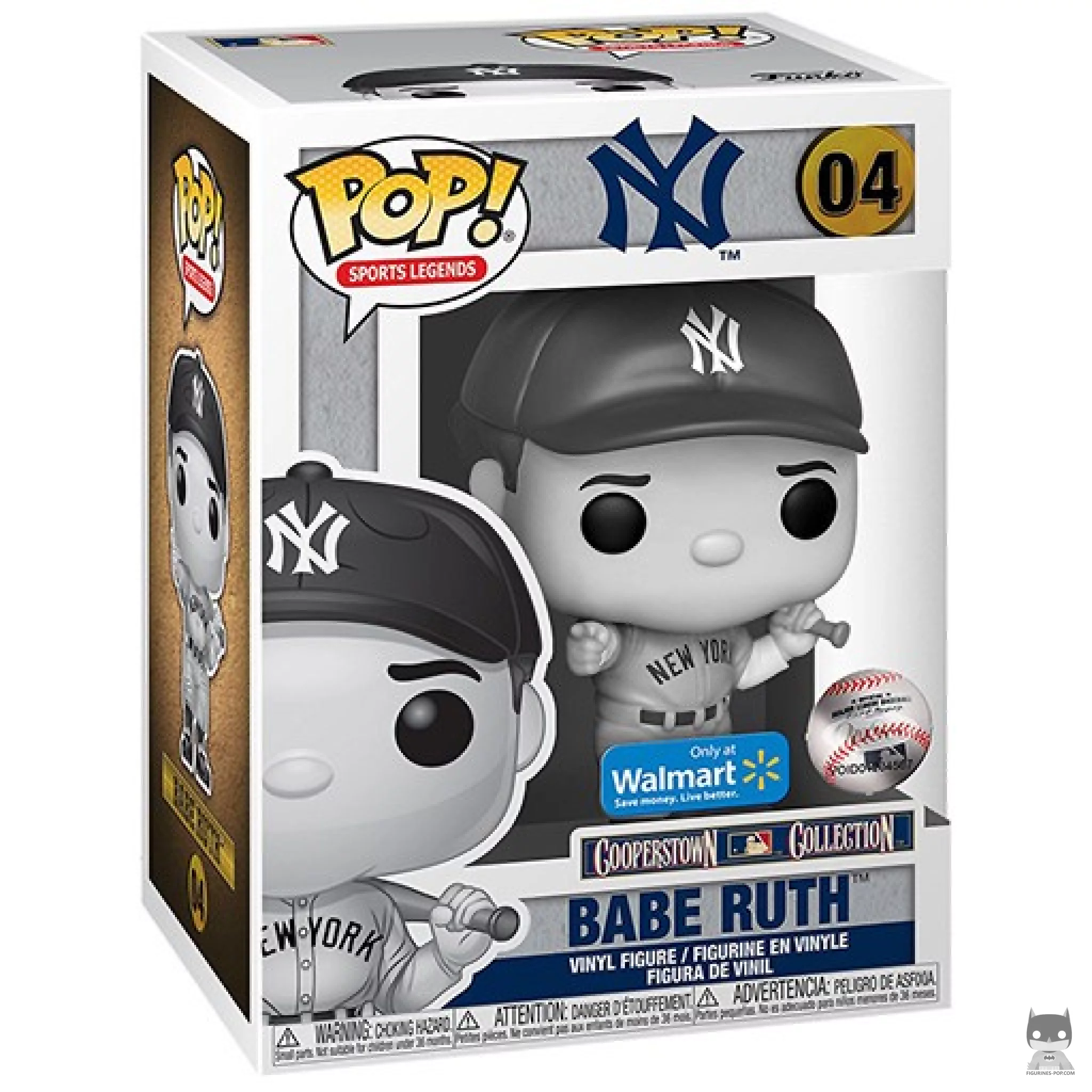 Figurine Funko POP Babe Ruth (Noir & Blanc) avec boîte