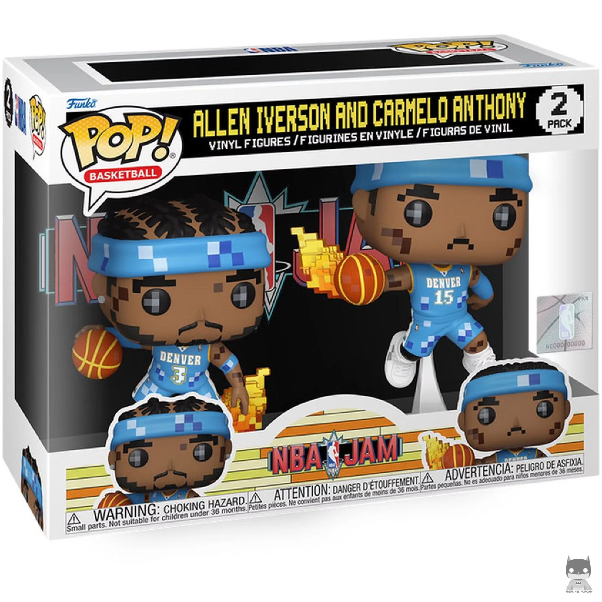 Figurine Funko POP Allen Iverson & Carmelo Anthony (NBA Jam) avec boîte