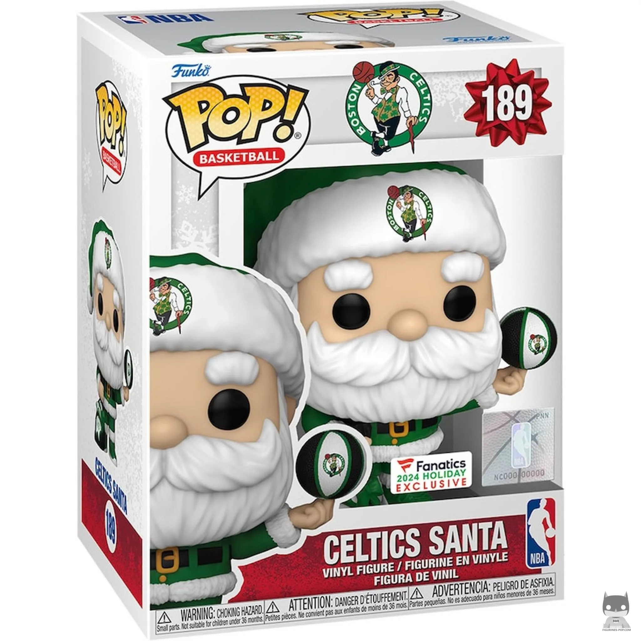 Figurine Funko POP Père Noël Boston Celtics avec boîte