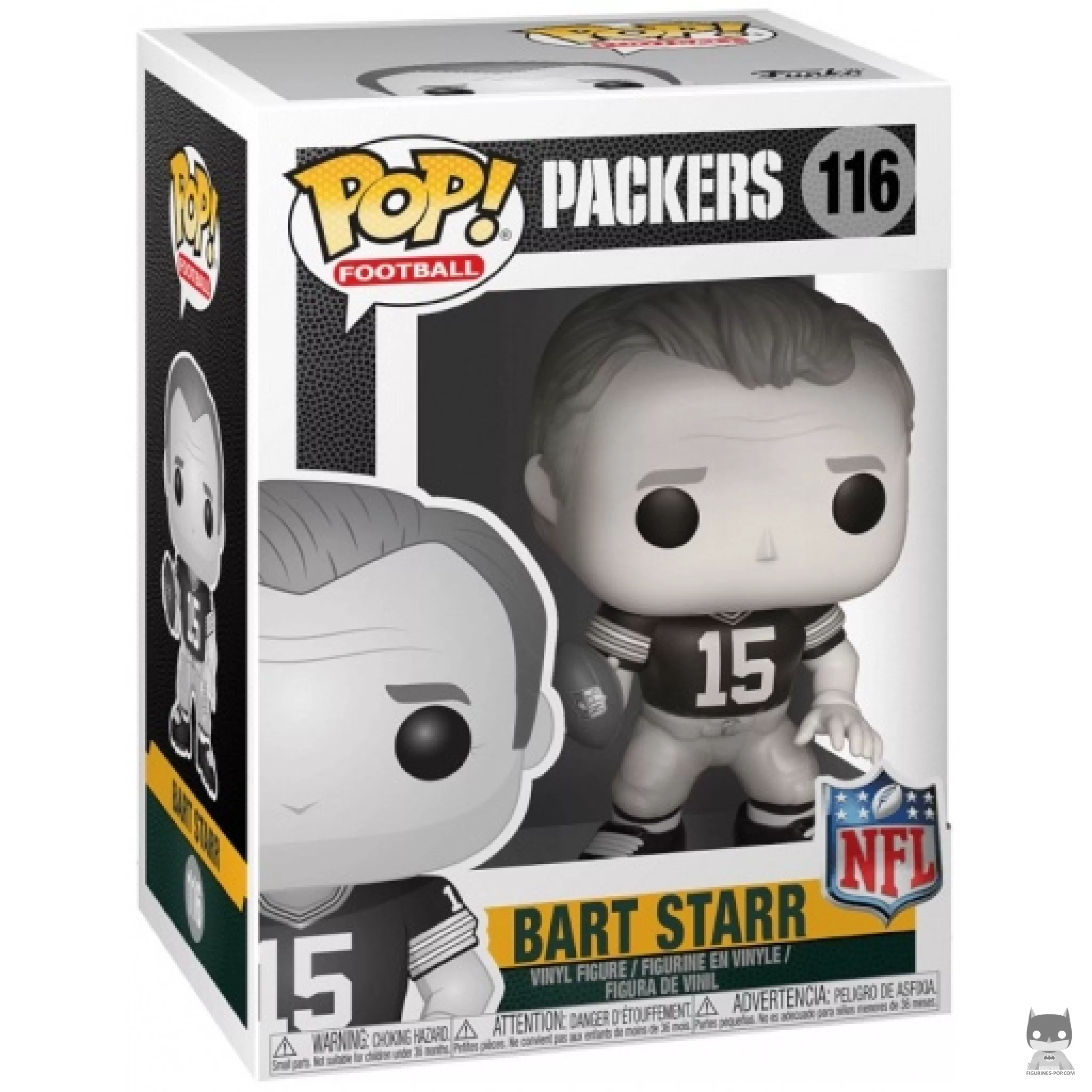 Figurine Funko POP Bart Starr (Noir & Blanc) avec boîte