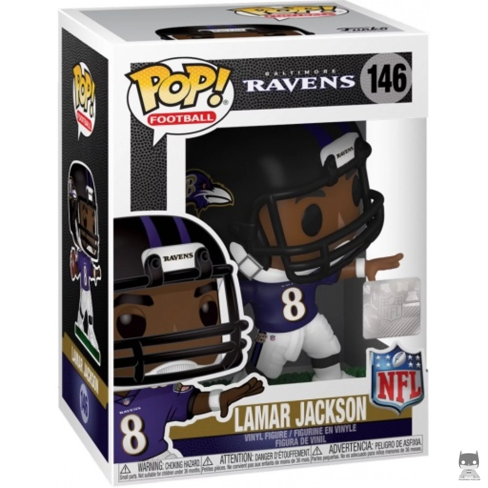 Figurine Funko POP Lamar Jackson avec boîte