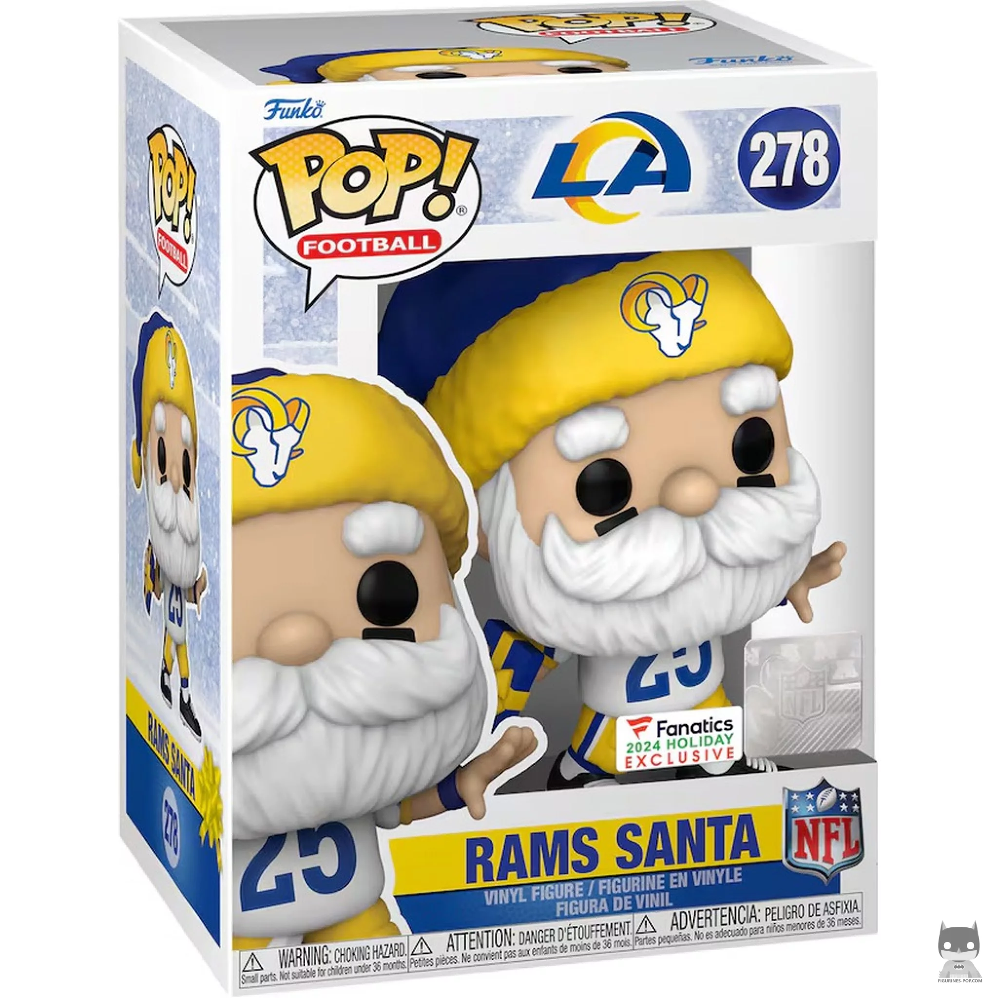 Figurine Funko POP Père Noël Los Angeles Rams avec boîte