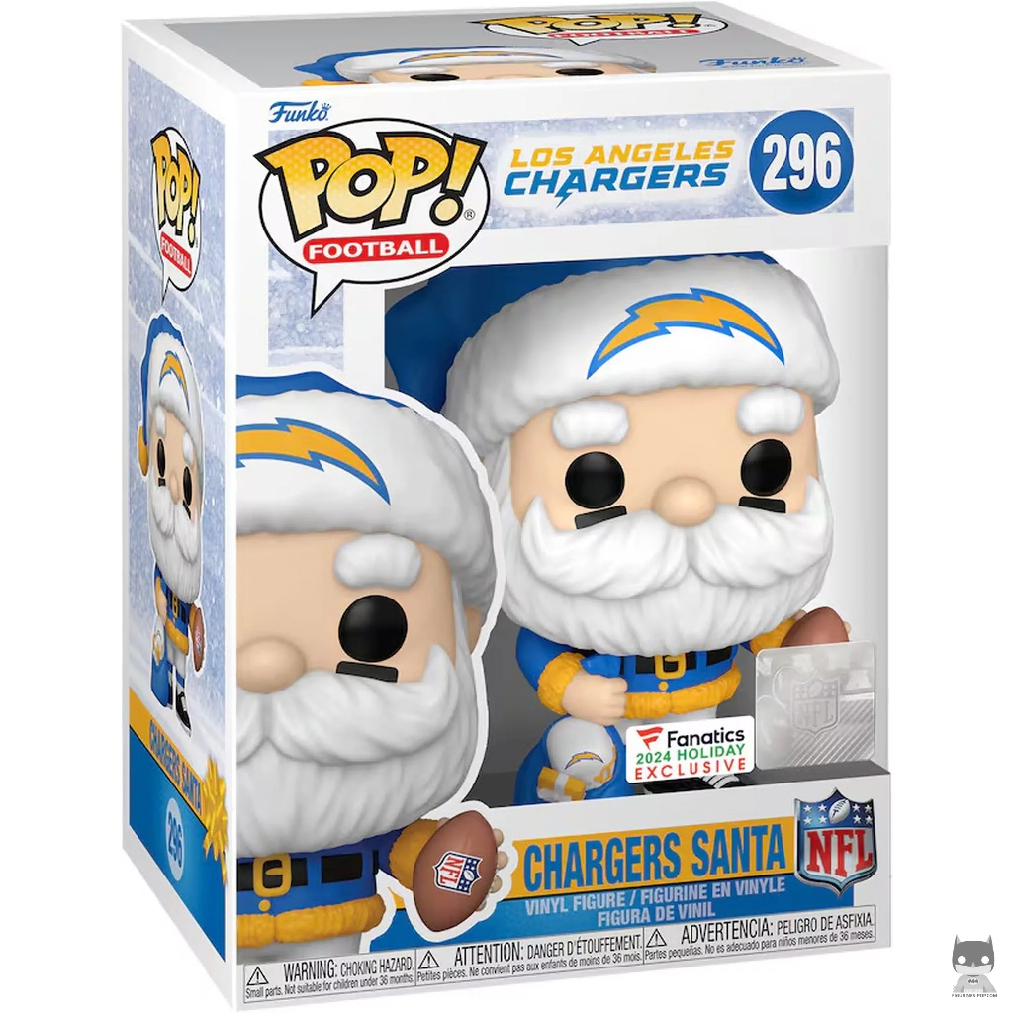 Figurine Funko POP Père Noël Los Angeles Chargers avec boîte