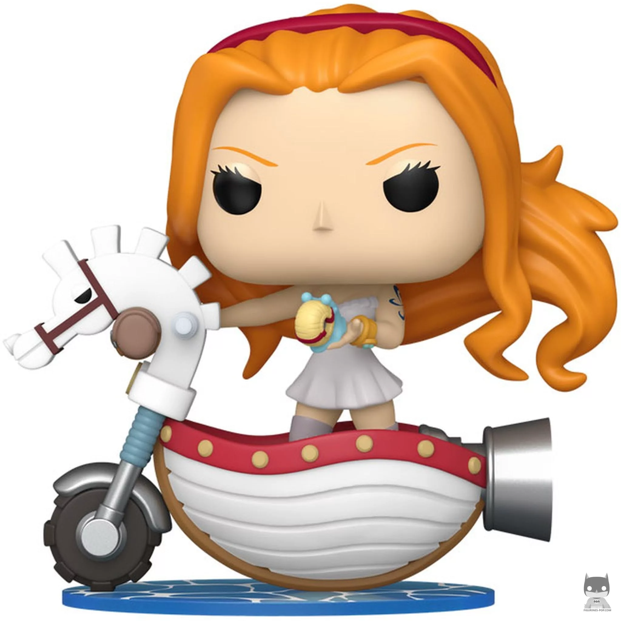 Figurine Funko POP Nami avec son cheval à bascule blanc (One Piece)