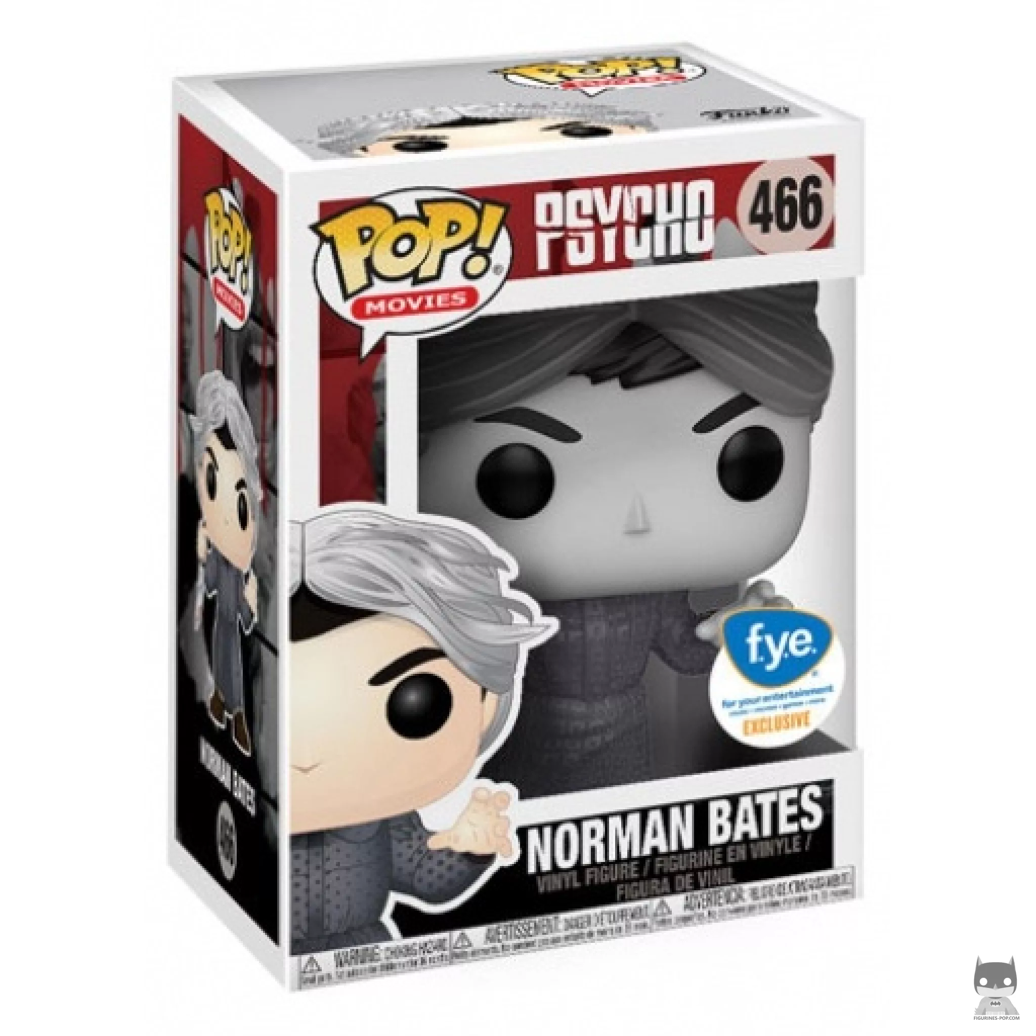 Figurine Funko POP Norman Bates (Noir & Blanc) avec boîte