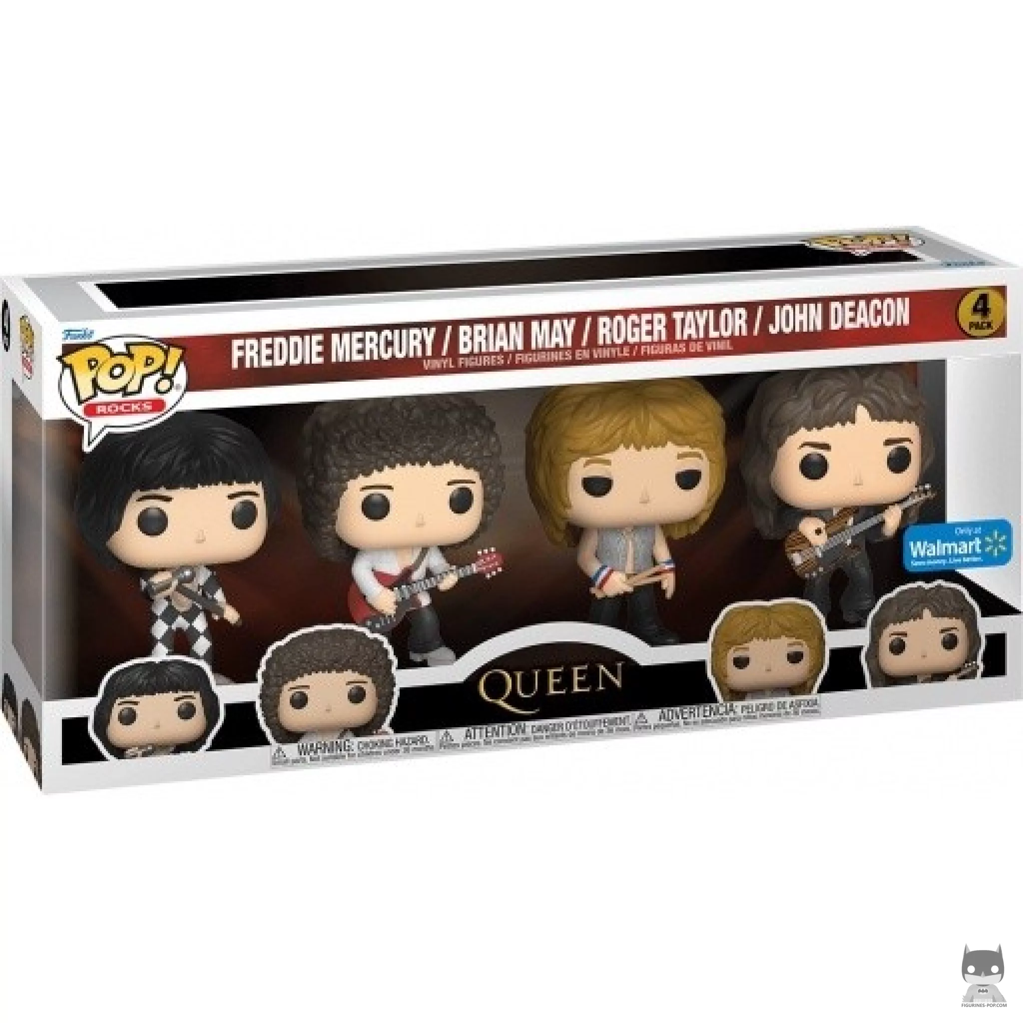 Figurine Funko POP Freddie Mercury, Brian May, Roger Taylor & John Deacon avec boîte
