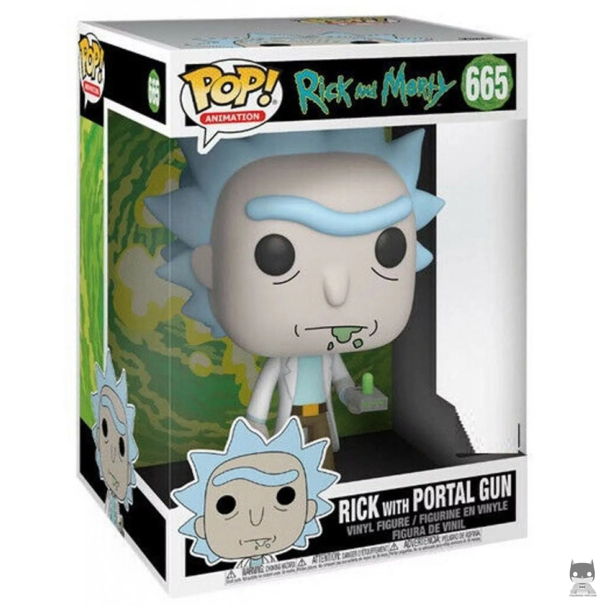 Figurine Funko POP Rick avec Pistolet Portail (Supersized) avec boîte
