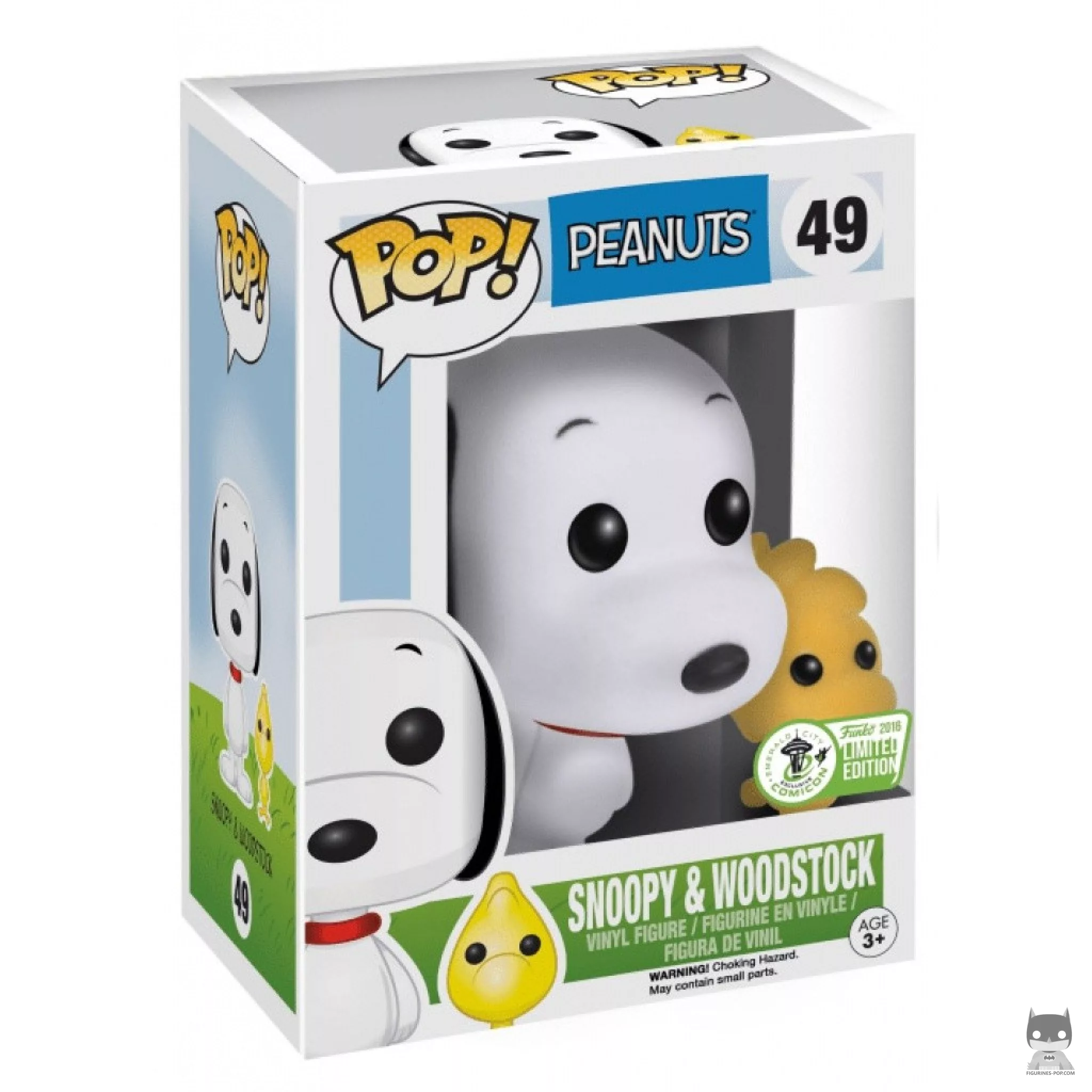 Figurine Funko POP Snoopy & Woodstock (Flocked) avec boîte