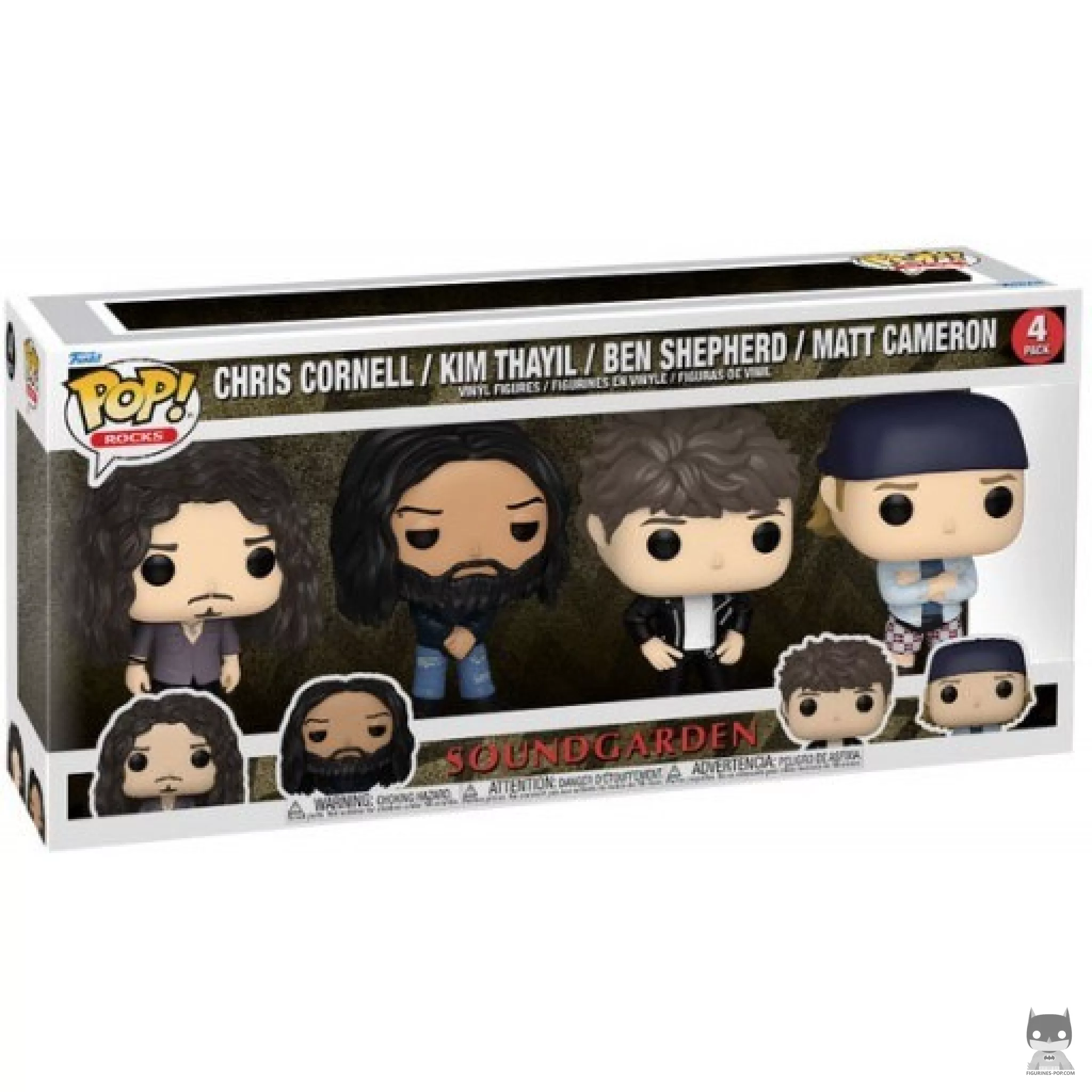 Figurine Funko POP Chris Cornell, Kim Thayil, Ben Shepherd & Matt Cameron avec boîte